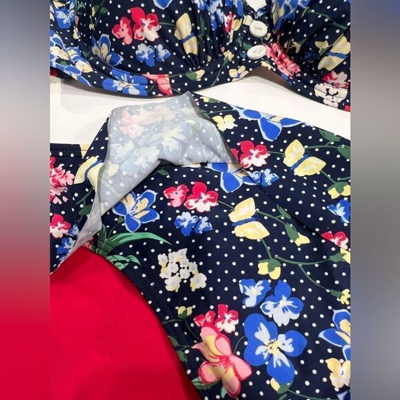 St.Bernard Bohemian Ruffle Floral Print Bikini Size 16/ 38C - Picture 5 of 12